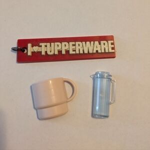 Two Vintage Tupperware Refrigerator Magnets with Rare Keychain Included